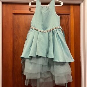 Rare Editions Aqua Layered Formal Dress